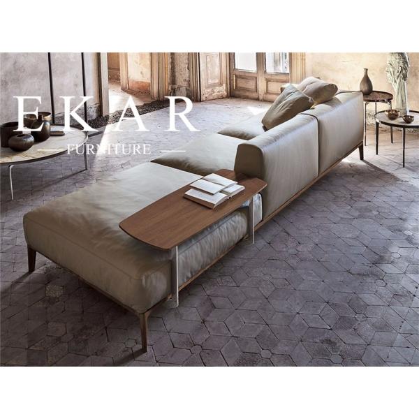 European Modern Style Living Room Furniture New Model Light-brown Leather Sofa Set Pictures