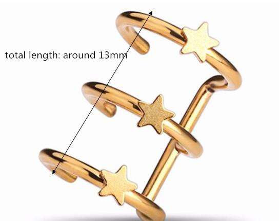 Indian hot sale fashion ear clip non pierced earrings star ear cuff