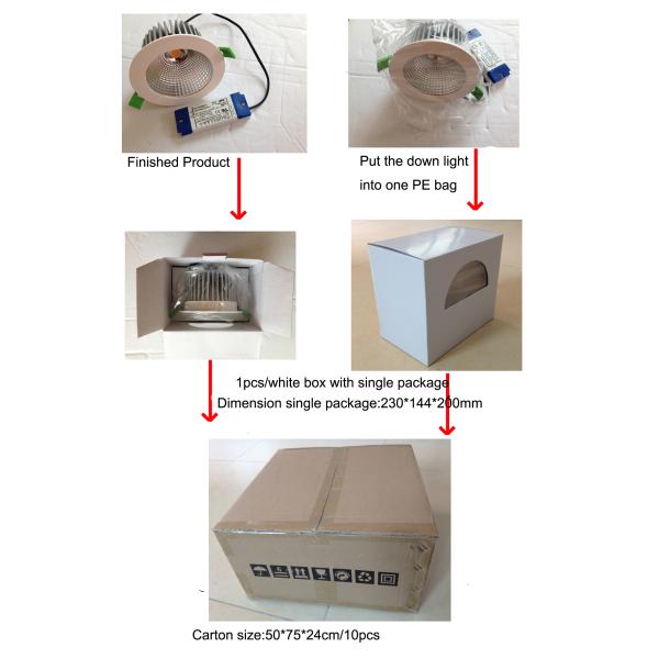 Energy Saving Dimmable COB LED Down Light 1950 Lumen 32W For Hotels