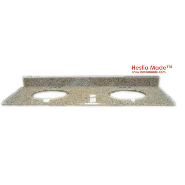 Buy Countertops - g350 yellow rusty  Granite Kitchen Top Double Sinks - HestiaMade at wholesale prices