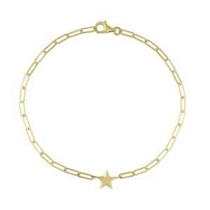 China 925 Sterling Silver Tiny Star Charm Bracelet with 18K Gold Plating and 12mm Star Charm on sale