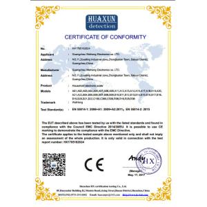 Guangzhou Weiheng Electronics Co.,Ltd. Certifications