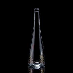 Quality Cone Shape Screen Printing Vodka Whisky Liquor Glass Bottle 750ml with Super Flint Glass for sale