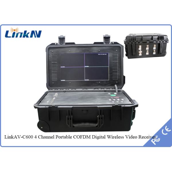 Buy 4-Channel Rugged IP65 Portable COFDM Video Receiver with Battery & Display AES256 Encryption at wholesale prices