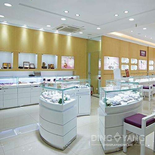 Buy White Round Countertop Jewelry Display Cases Simple Beautiful And Practical at wholesale prices