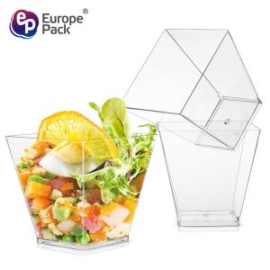 Custom square snack dessert wine yogurt drinking recycle plastic cups
