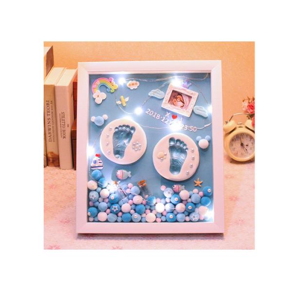 Pine Wood Baby Memory Box , Permanent Diy Hand And Foot Print Mud / Baby Hair Souvenir