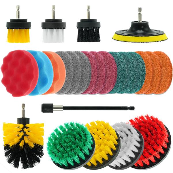 25 Pcs Drill Brush Power Cleaning For Bathroom Surfaces Tub Car