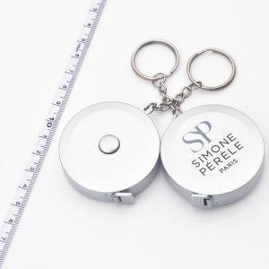 China Silver Plastic 1.8m Personalised Sewing Tape Measure With Lanyard Keychain on sale