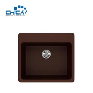 Single Bowl Topmount Granite Kitchen Sink For Apartment Granite Composite