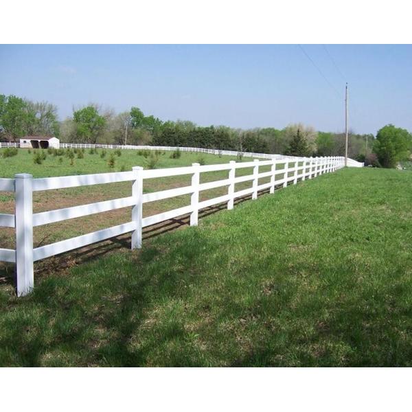 2m Height White Color 4 Rails PVC Vinyl Horse Farm Fence