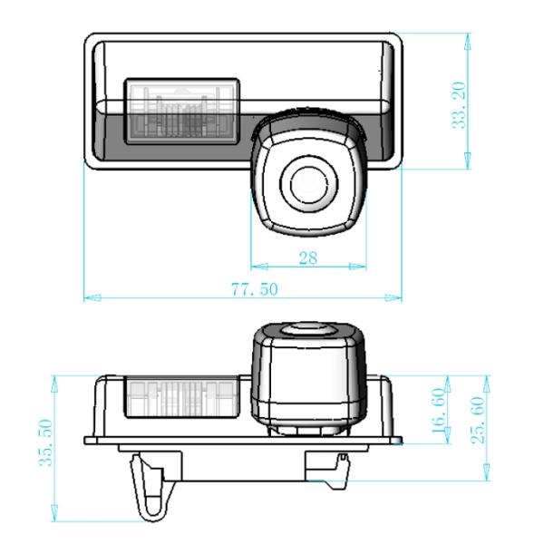 Waterproof digital rear camera for Nissan Teana OCB-T6816