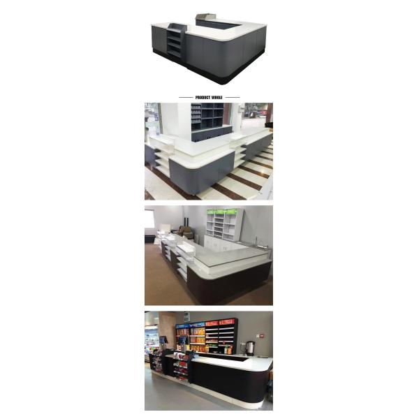 Conveyer Belt Supermarket Checkout Counter Cold Rolled Steel Cabinet Custom Length