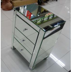 UK Style Mirrored Night Stands Metal Slider Drawer Customized Size