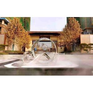 Quality Plaza Ornament 316L Modern Metal Sculptures With LED Light for sale