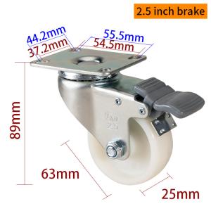 EDL Light Duty 2.5inch 80kg Plate TPA Caster by Rigid, Swivel and Brake type