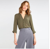 Guangzhou Clothing Factory Office Bell Sleeve Lady Blouse