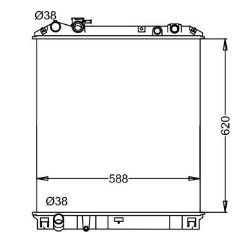 4HK1 Aluminum Plastic Radiator NPR Right Side Drive Light Truck Core 620 X 588 X 36