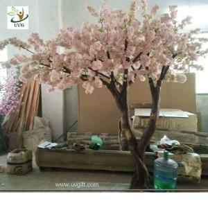 UVG Fabulous church wedding decoration ideas in baby pink fake cherry blossom