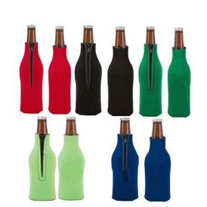 Silk Printing Beer Bottle Cooler Bag , Glove Stubby Holder Bulk Neoprene Beer