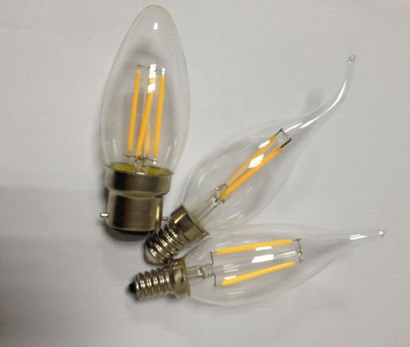 Buy RETRO EDISON E14 2W 4W LED FILAMENT CANLE CANDLE LIGHT WITH ETL CE WARM WHITE GLASS BRASS BASE at wholesale prices