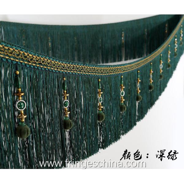 Handmade fashionable chain beads lace tassels fringes for curtain/sofa/pillow/stage decoration