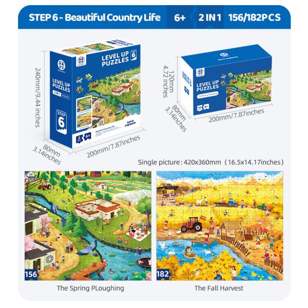 Kids Ages 6 Up Educational Puzzles Toys Level 6 Beautiful Country Life