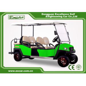Quality Green Powerful Electric Golf Carts For 6 Person Steel Framework for sale