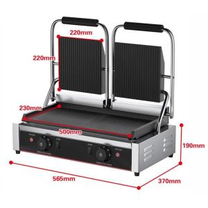 3600W Commercial Table Top Contact Grill Sandwich Press Panini Grill in Black