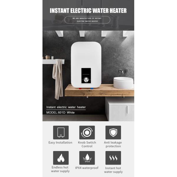 Home Tankless Instant Water Heater IP25 Waterproof Wall Mounted Water Heater