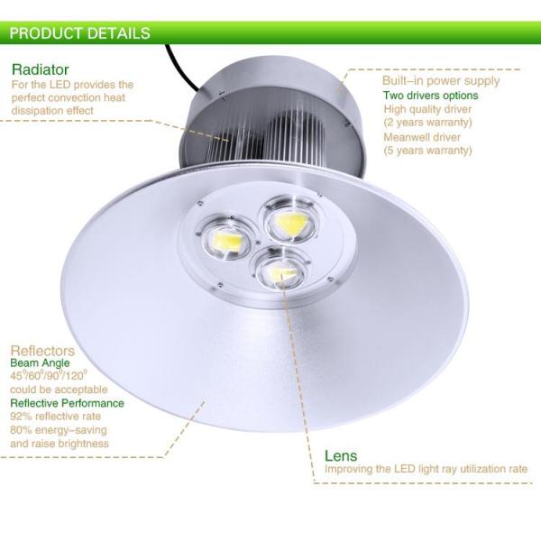 LED High Bay Light Super Bright Commercial Lighting 15000 Lumens 150W 85-265V Warranty 3 Years Light for Factory