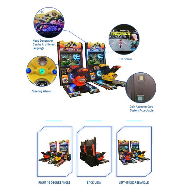 Simulator Car Racing Game Machine / Bike Arcade Machine 220V 520W CE Approved