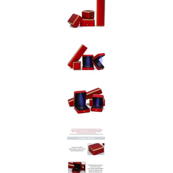 Luxury Red LED Light Up Jewelry Box , Jewelry Packaging Boxes Customized Size