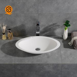 Quality CE Solid Surface Wash Basin Matte White Above Counter Basin for sale