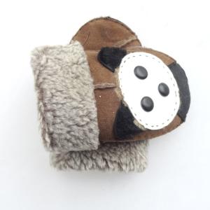 Children Winter Leather Mitten Gloves Classic Plain Style Eco - Friendly