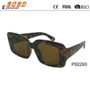 2018 fashion sunglasses with 100% UV protection lens, brown retangle frame