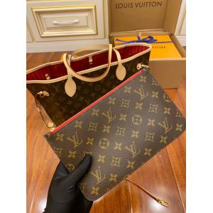 Louis Vuitton Designer Monogram Bag Pink Monogram Canvas Neverfull Mm Italian A