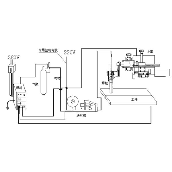 MIG Auto CO2 Welding Trolley Horizontal Track Welding Tractor Steel Structure