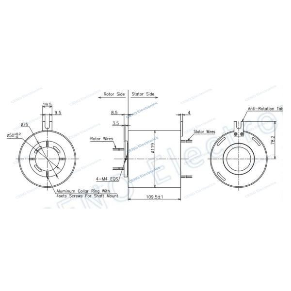 100M Megabit Ethernet Signal Slip Ring Combined Electrical Swivel