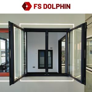 Double Glazed Aluminum Casement Window Hurricane Proof Impact Powder Coated