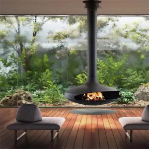 Quality Hanging Indoor Heaters Suspended Rotating Wood Burning Fireplace for sale