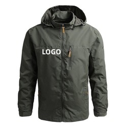 Windproof Outer Wear Apparel Lightweight Polyester Zipper Men Jacket With Hood