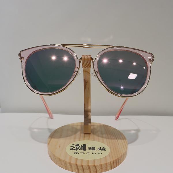Buy Acetate Transparent Double Bridge Round Sunglasses 22mm Glare Protection Glasses at wholesale prices
