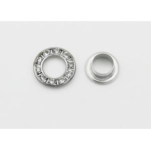 Round Metal Eyelet Rings With Rhinestone , Copper Grommets Eyelets Elegant