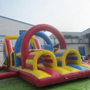 Tarpaulin Inflatable Obstacle Course 14*3.5*3.5m Wear Resistant 1 Year Warranty
