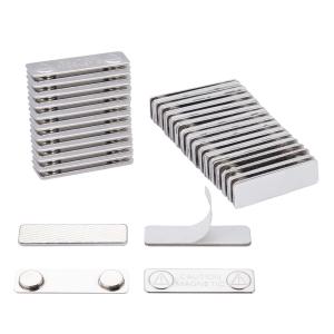 2 Neodymium Magnets Back Magnetic Name Badge Holders Block Design
