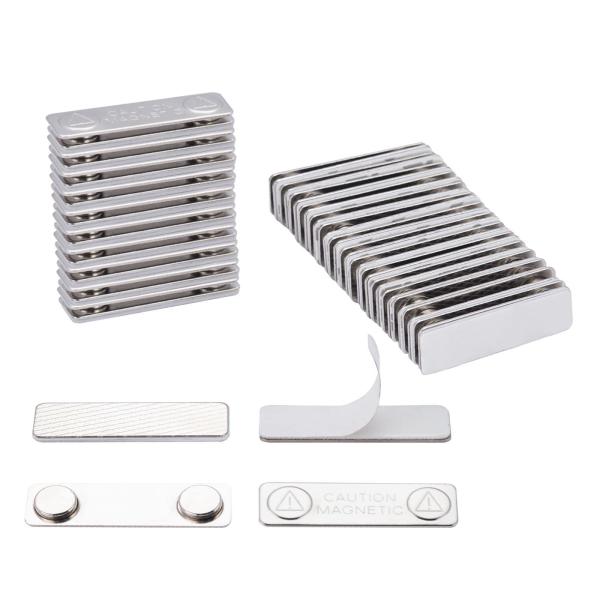 Buy 2 Neodymium Magnets Back Magnetic Name Badge Holders Block Design at wholesale prices