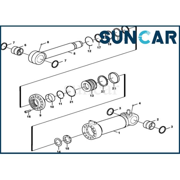 EC140B EC140C EC140D VOE14589120 14589120 Dozer Blade Cylinder Service Kit SUNCARVO.L.VO Seal Kits
