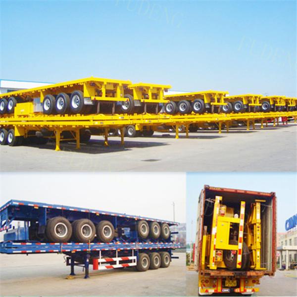 Tri Axle 20 Foot Flatbed Trailer , 40ft / 45ft Flatbed Heavy Duty Trailer