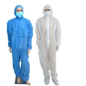 Polypropylene Disposable Protective Coverall White Disposable Overalls Hood
